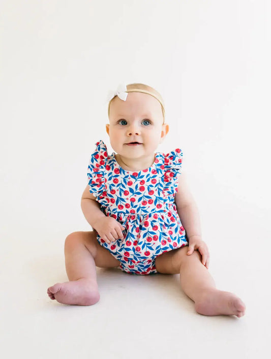 Amelia Bubble Romper in Berries
