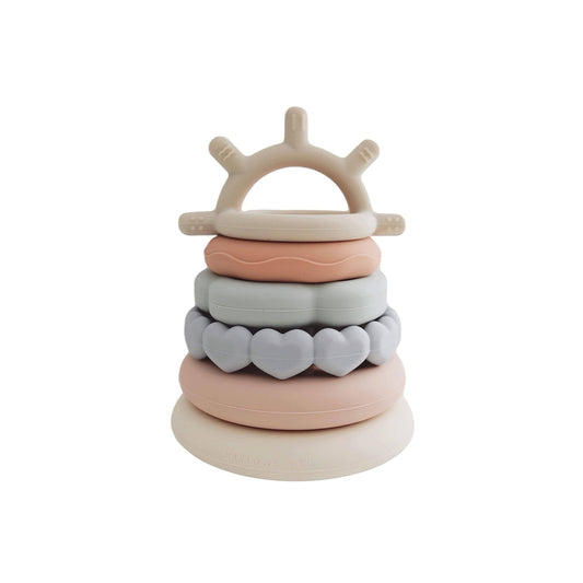 Classic Silicone Stacking Teething Ring Toy | Easter Basket