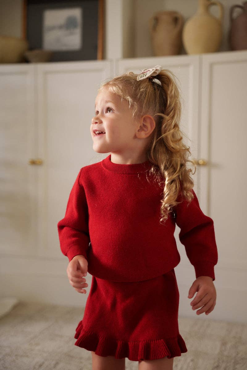 Knit Sweater & Ruffle Skirt Set | Ruby