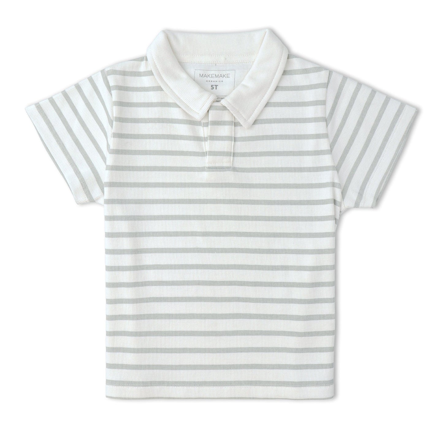 Organic Collar Tee & Shorts Set | Fog Stripes