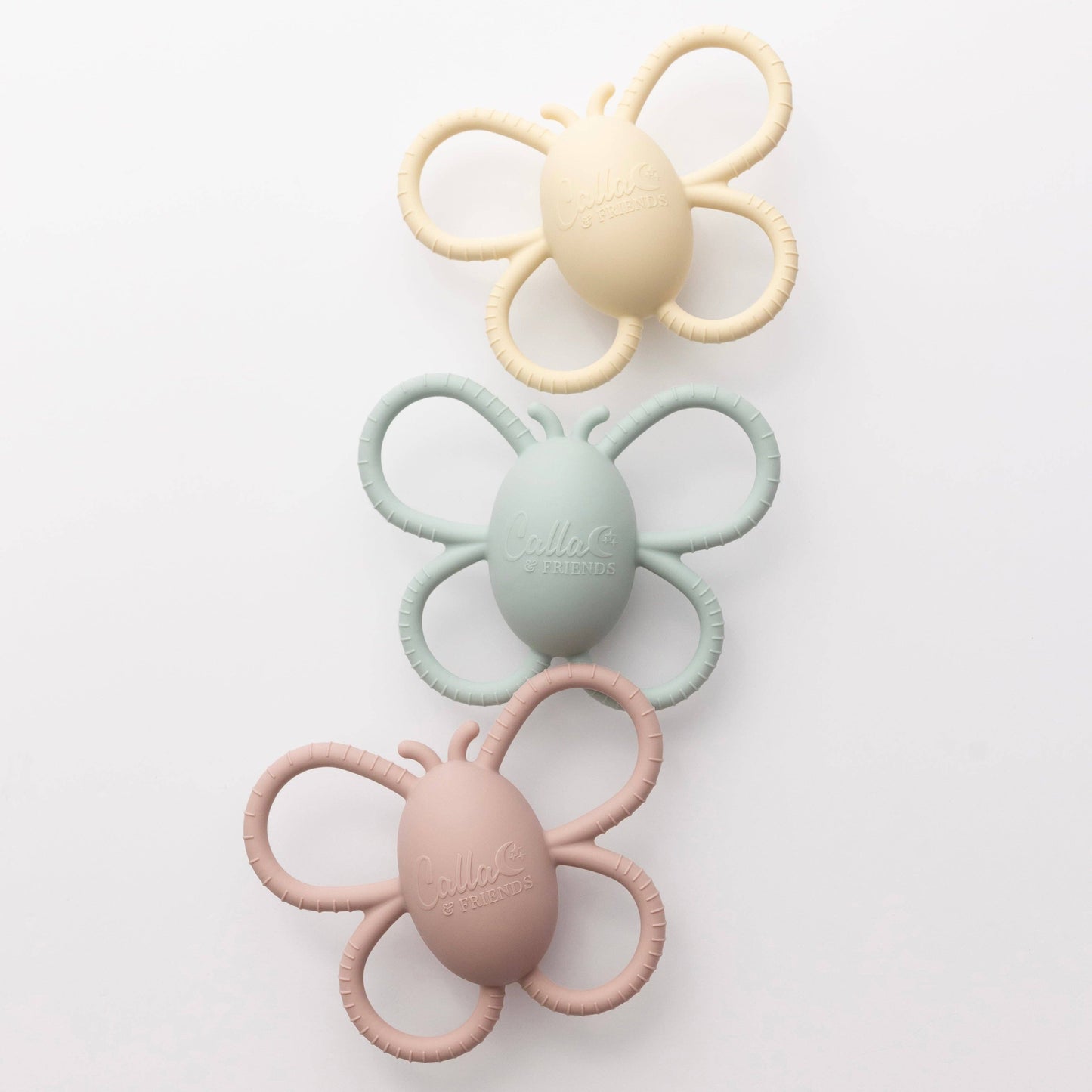 Silicone Butterfly Rattle Teether | Lemon