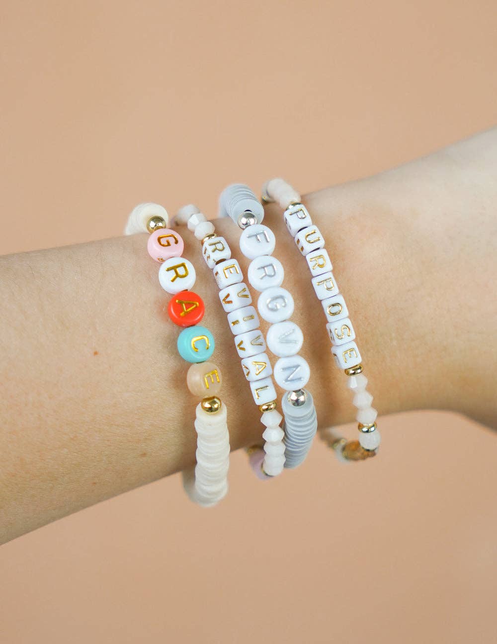 Grace Multicolored Letter Bracelet (Large)