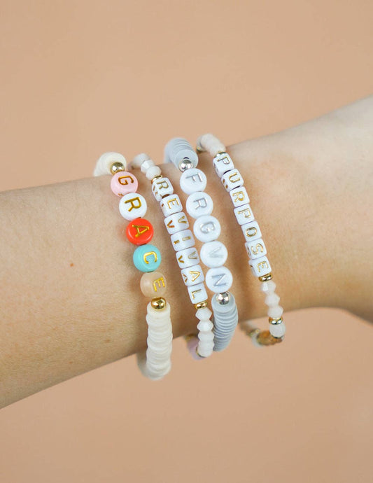 Grace Multicolored Letter Bracelet (Large)