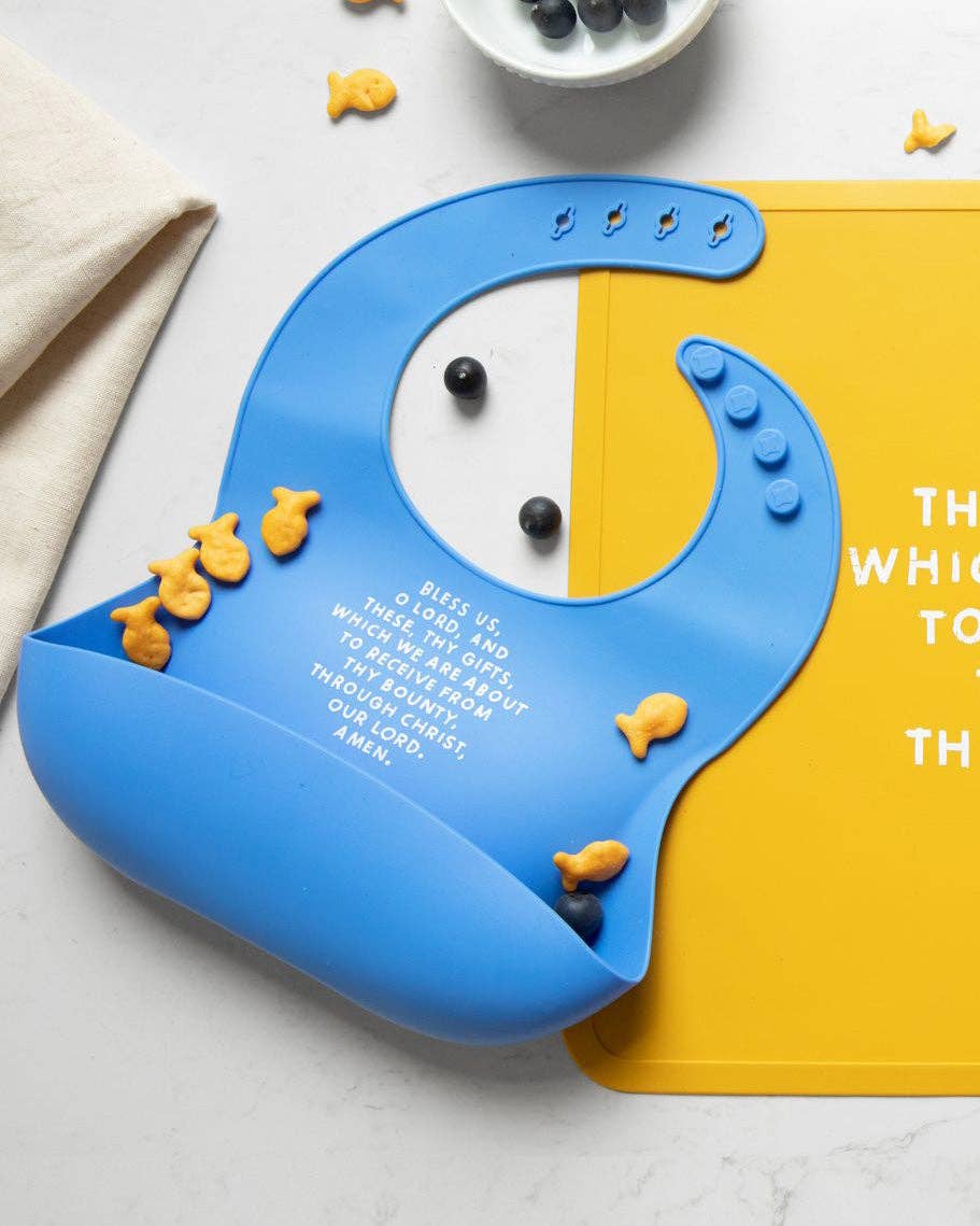 Meal Blessing Silicone Bib: Butter Yellow