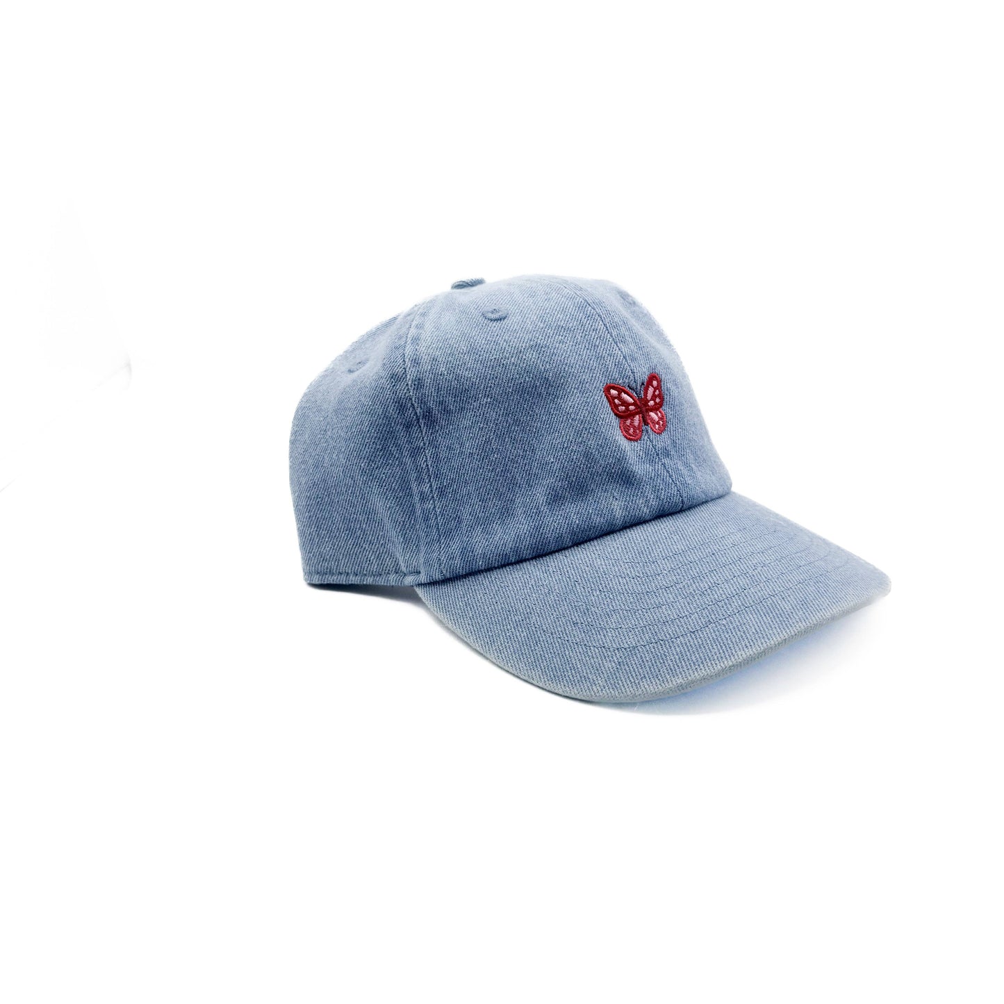 Tiny Butterfly Baseball Hat | Denim
