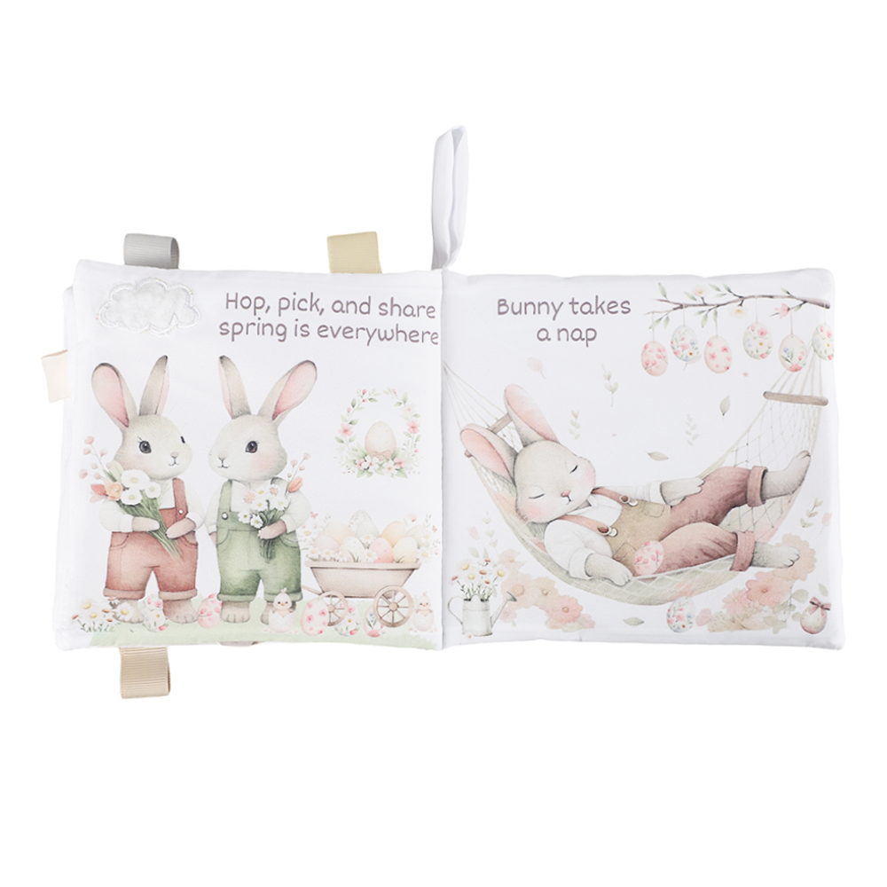 Happy Easter 10-Page Crinkle Soft Cloth Baby Book Taggies