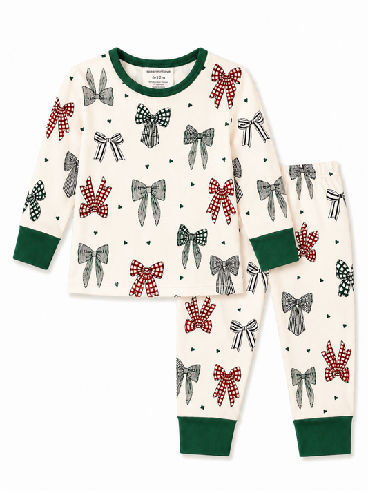 Long Sleeve 2-Piece Set | Country Christmas Bows