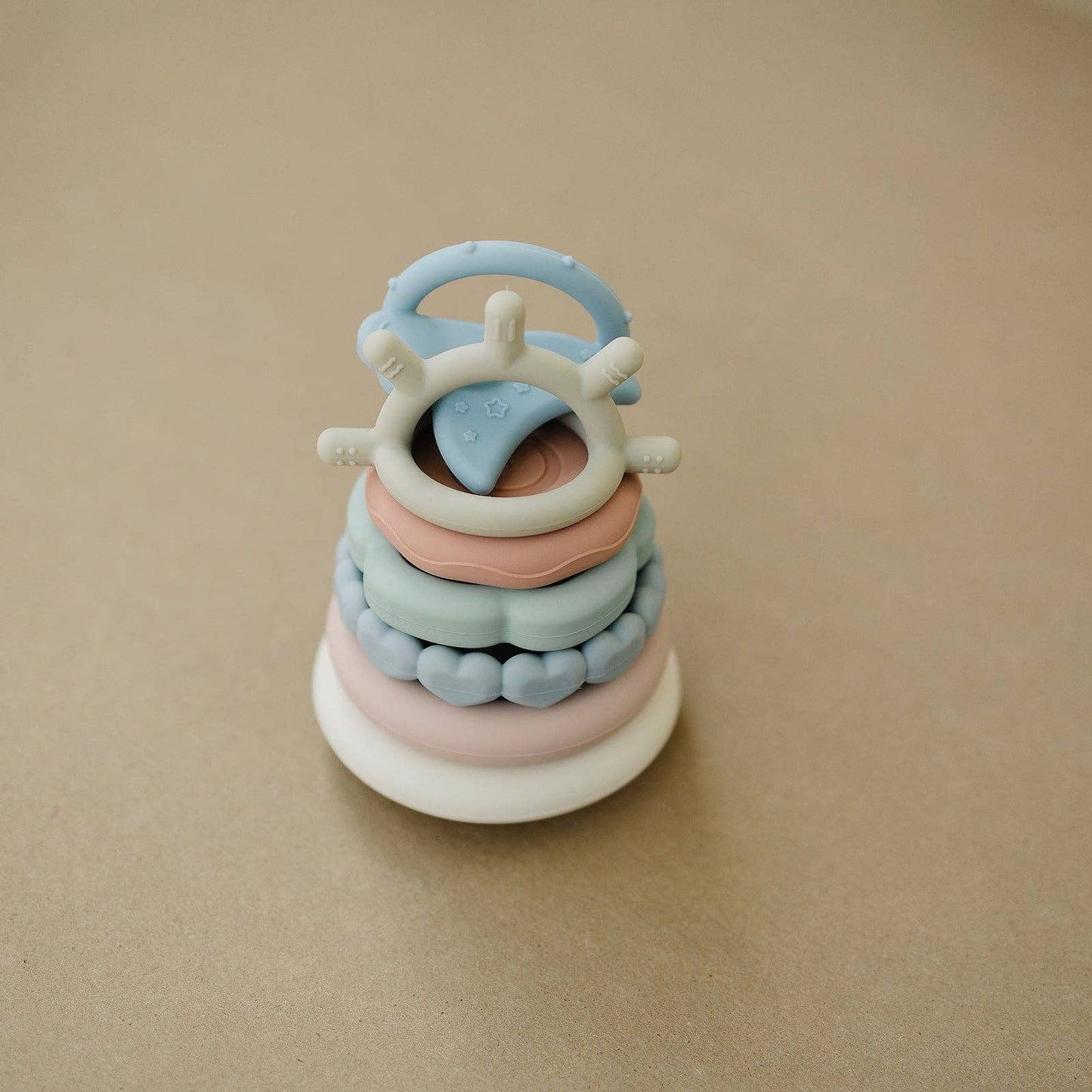 Classic Silicone Stacking Teething Ring Toy | Easter Basket