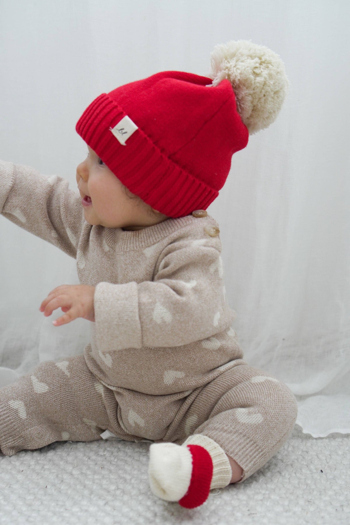 Heart Jumpsuit in Heather Beige