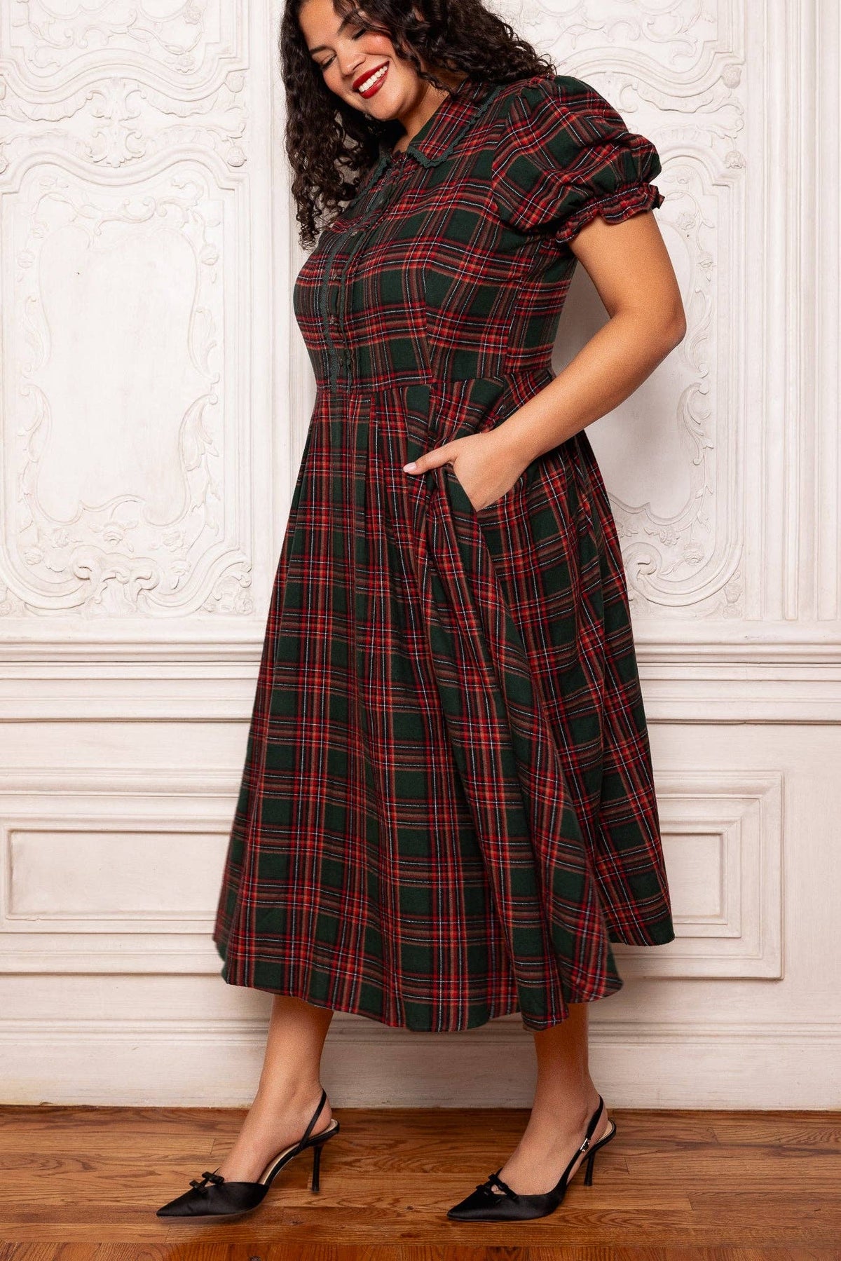 Women's Sophia Dress | Evergreen Plaid