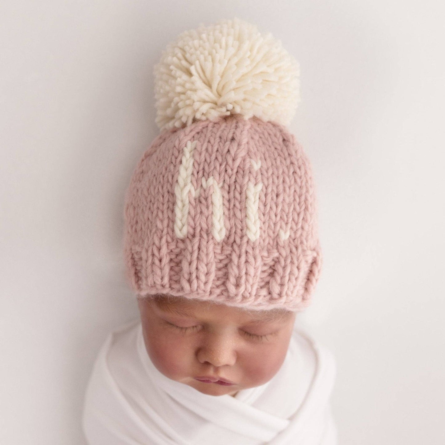 hi. Hand Knit Beanie Hat | Rosy Pink