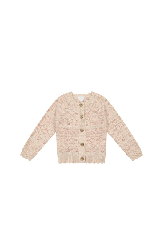 Millie Cardigan | Millie Fairisle Whisper Pink