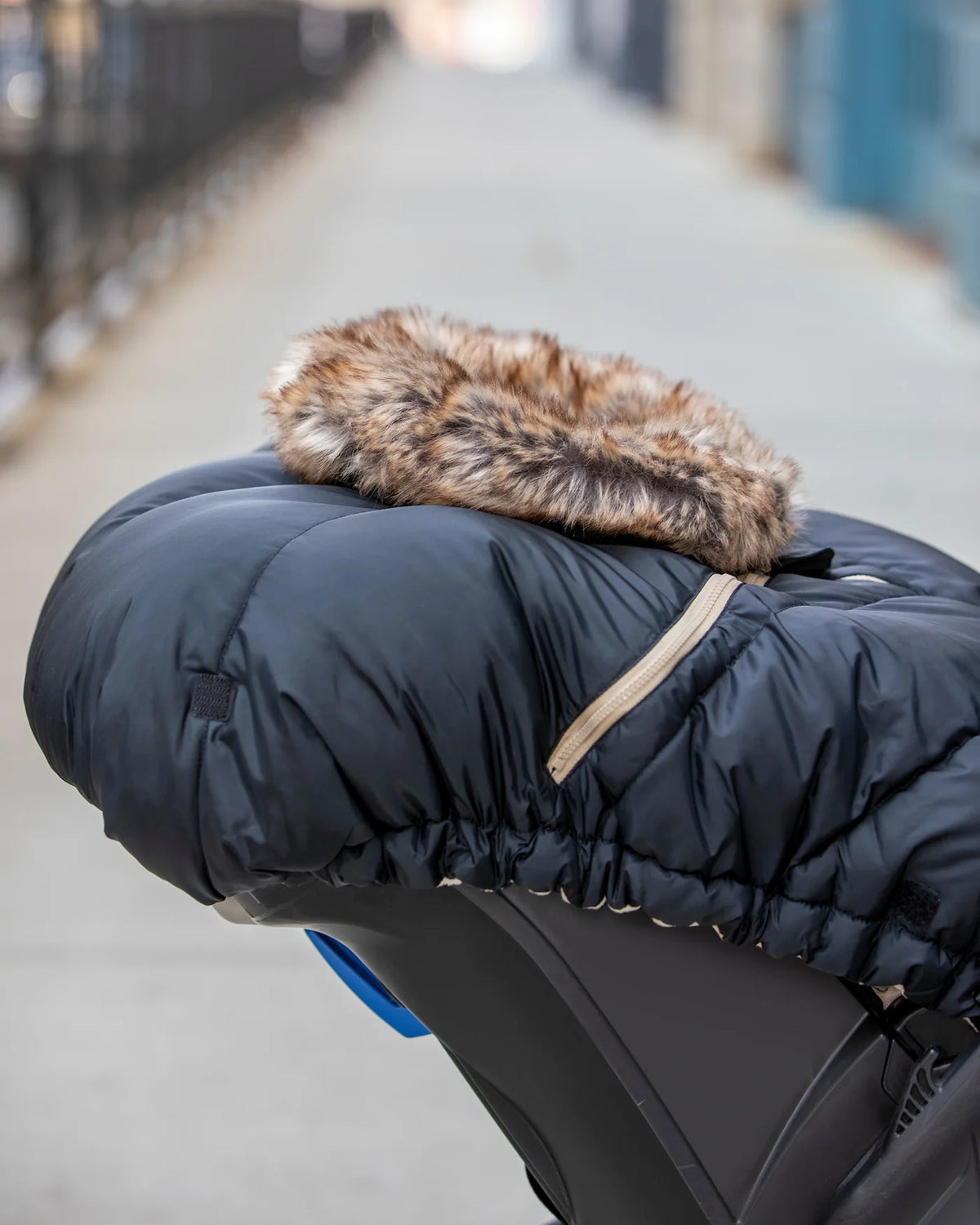 Tundra Car Seat Cocoon | Black Faux Fur