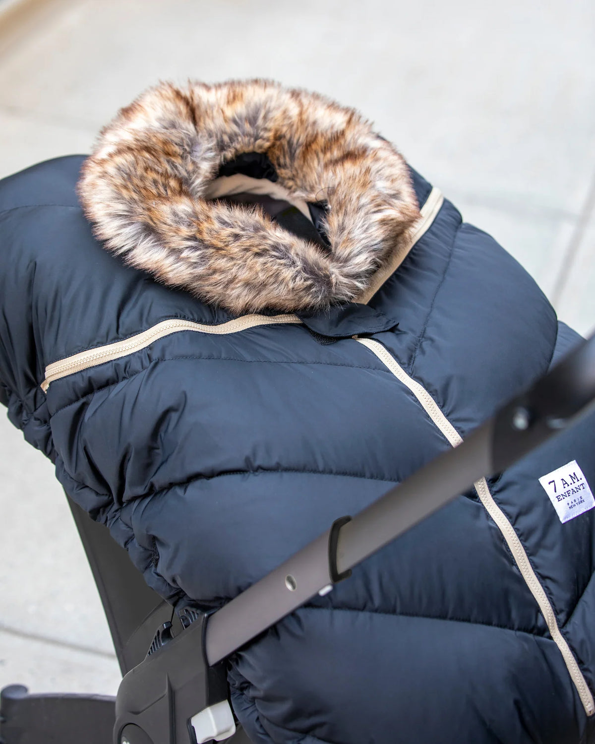 Tundra Car Seat Cocoon | Black Faux Fur