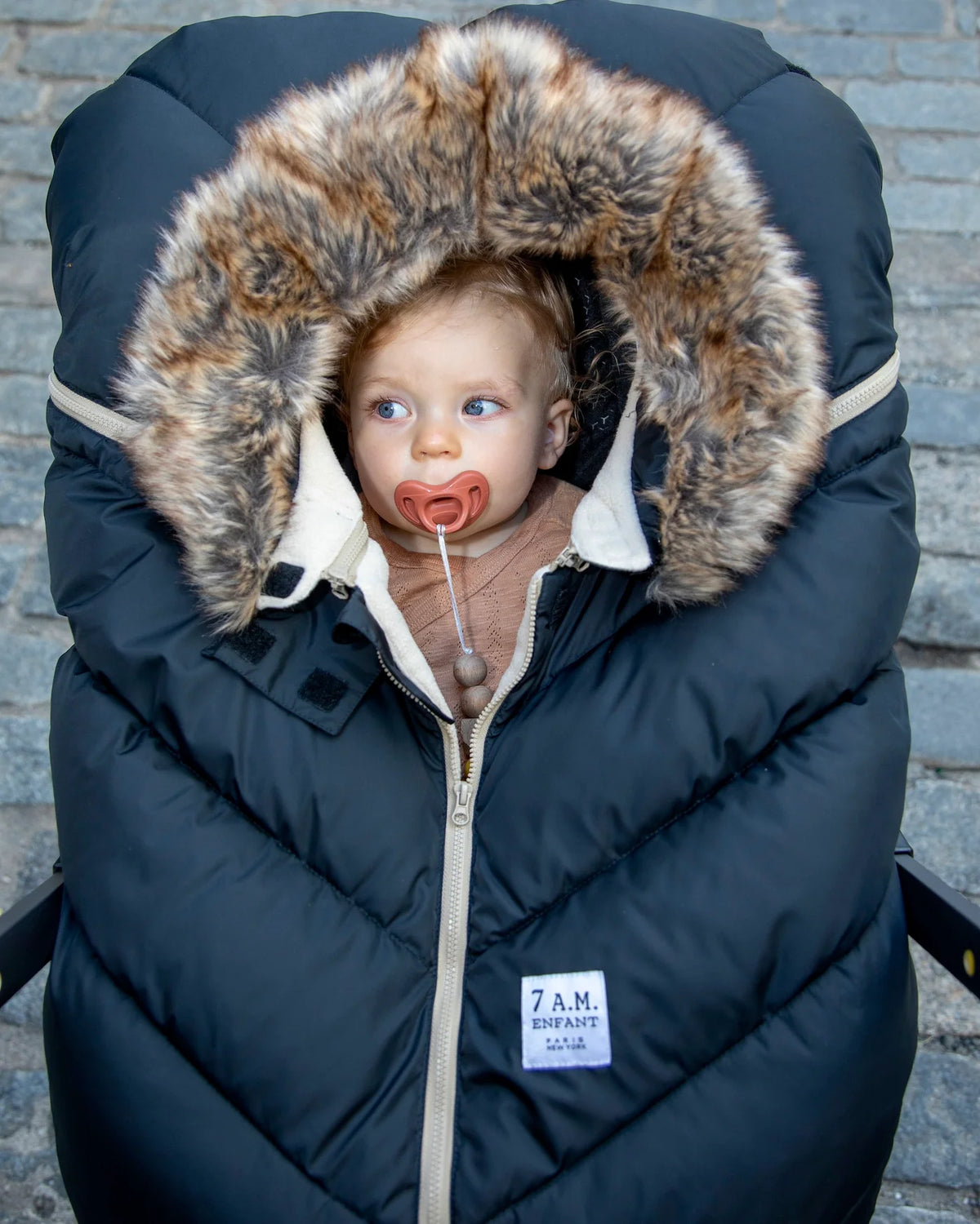 Tundra Car Seat Cocoon | Black Faux Fur