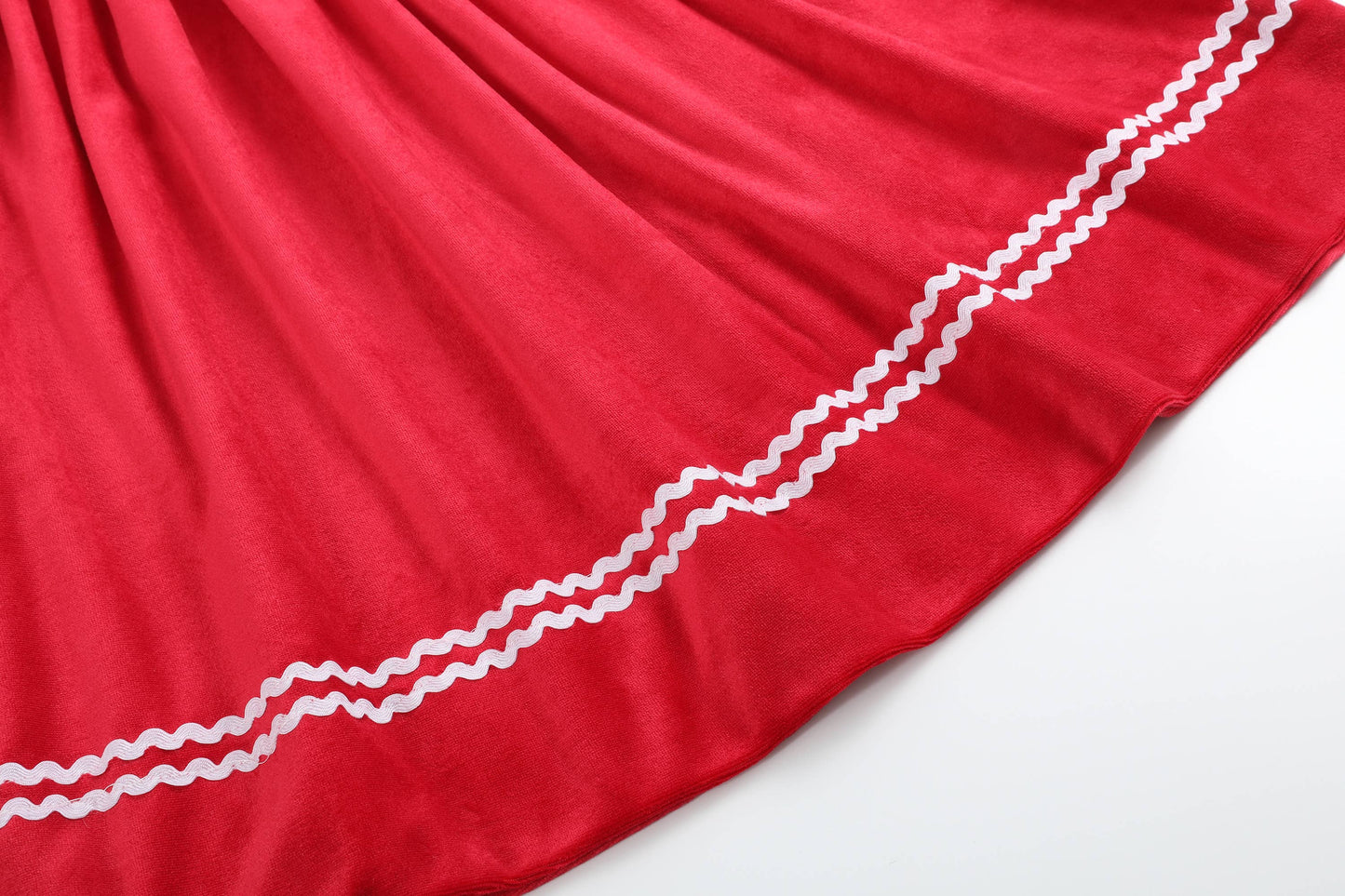 Nativity Smocked Bishop Dress | Red Velvet