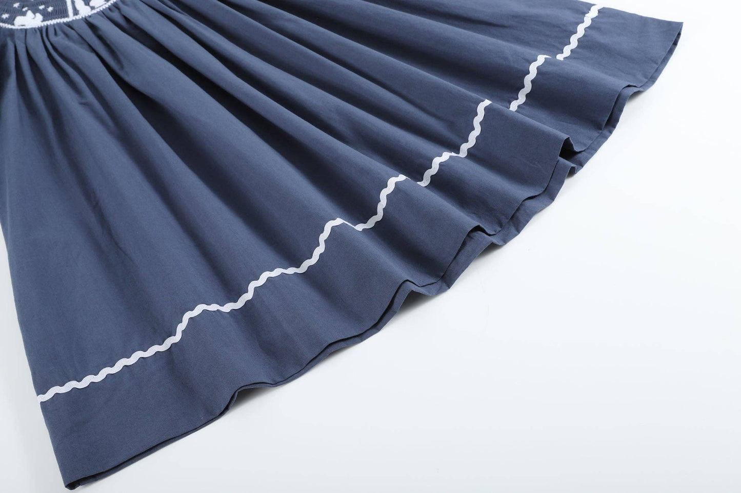 Nativity Long Sleeve Smocked Bishop Dress | Navy Blue