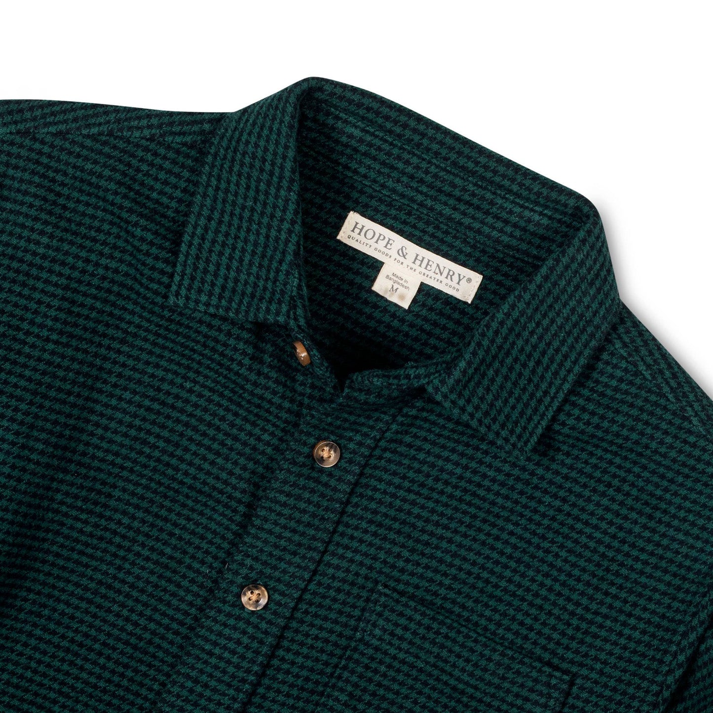Organic Flannel Dress Shirt | Scottish Houndstooth
