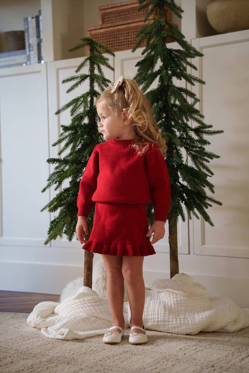 Knit Sweater & Ruffle Skirt Set | Ruby