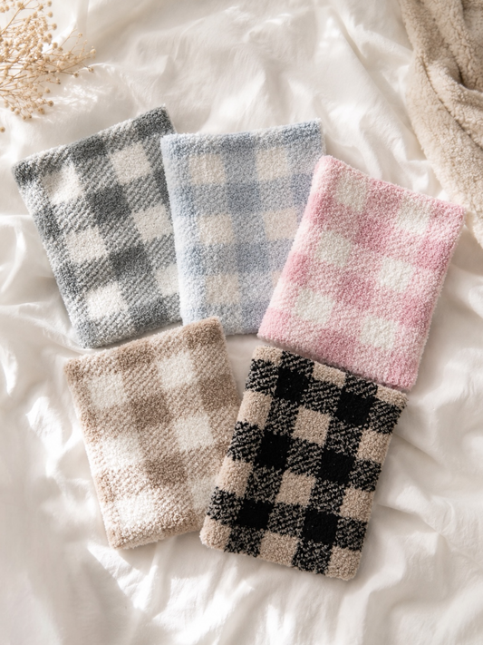 Phufy® Bliss Gingham Mini Blanket, Cloud Blue