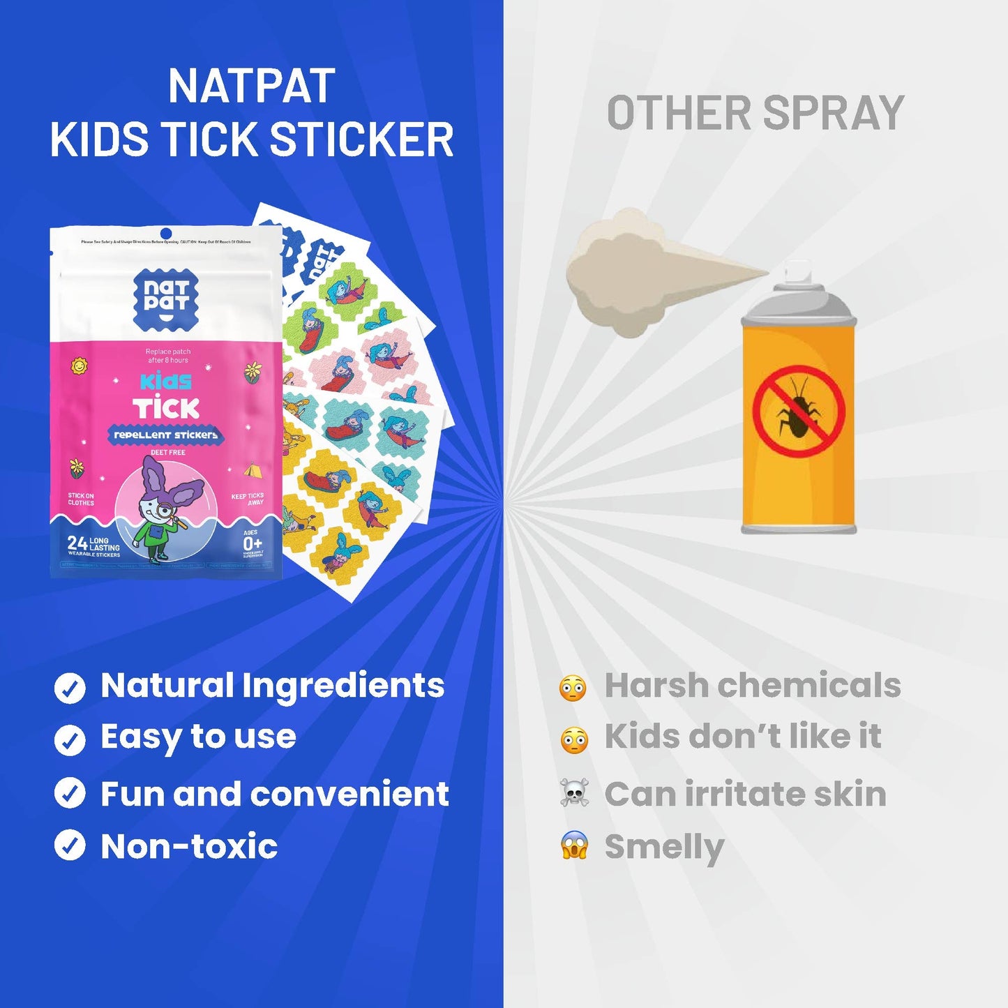 Tick Repellent Stickers | Bug Patch (Safe for Kids)