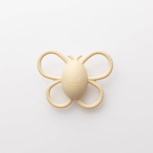 Silicone Butterfly Rattle Teether | Lemon