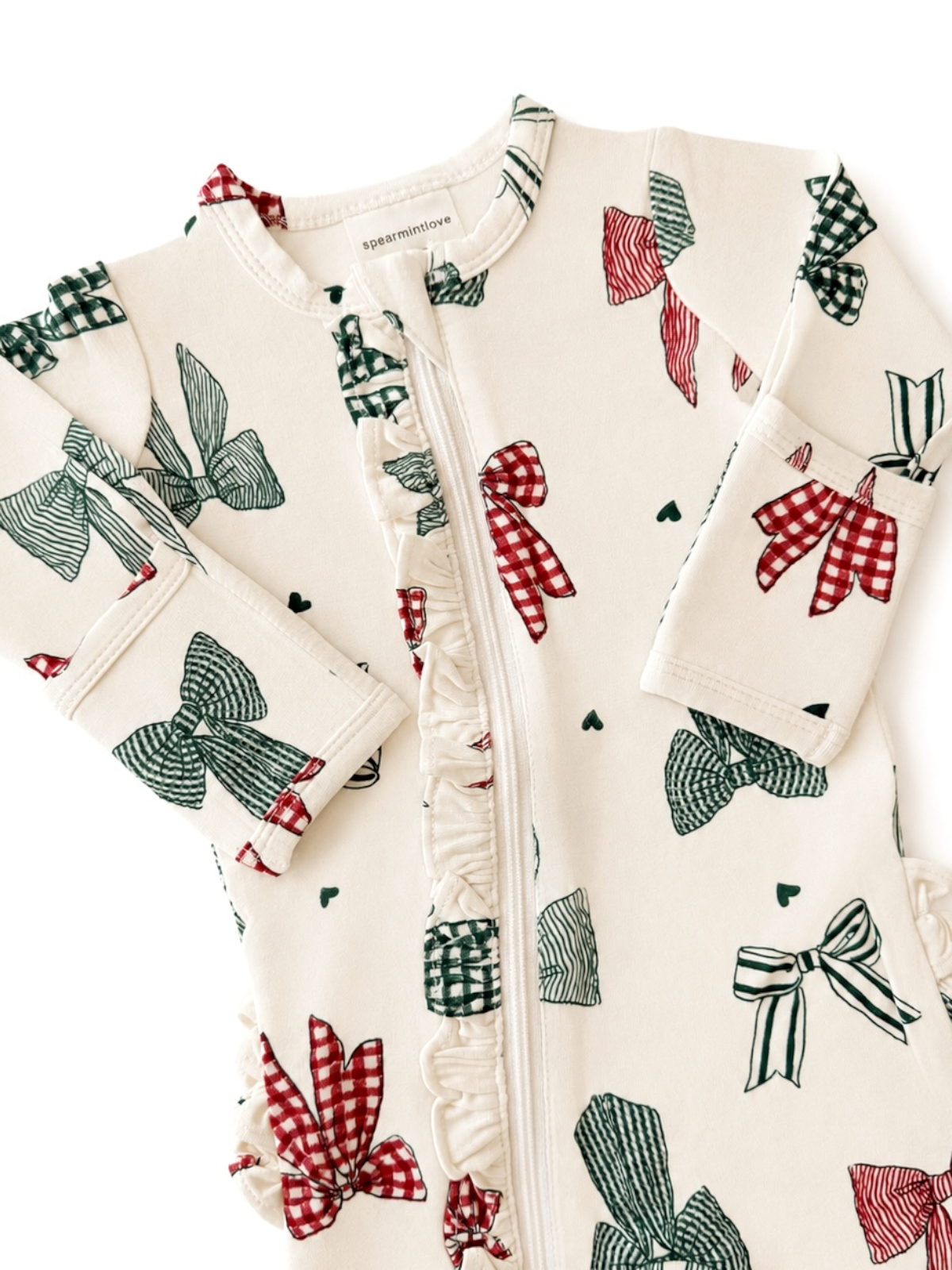 2-Way Zip Ruffle Footie | Country Christmas Bows