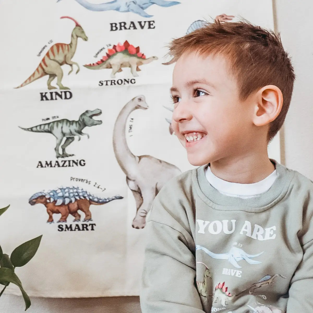 Dino Affirmation Words | Wall Canvas