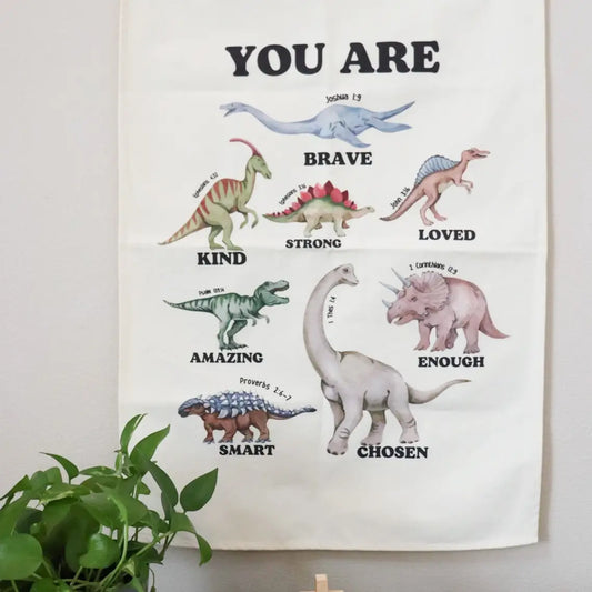 Dino Affirmation Words | Wall Canvas