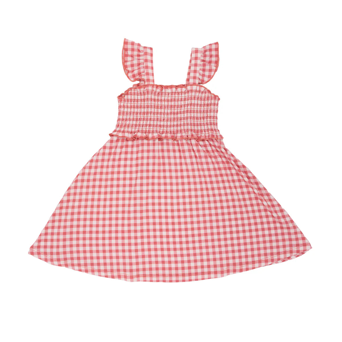 Flutter Sleeve Dress | Mauve Small Gingham