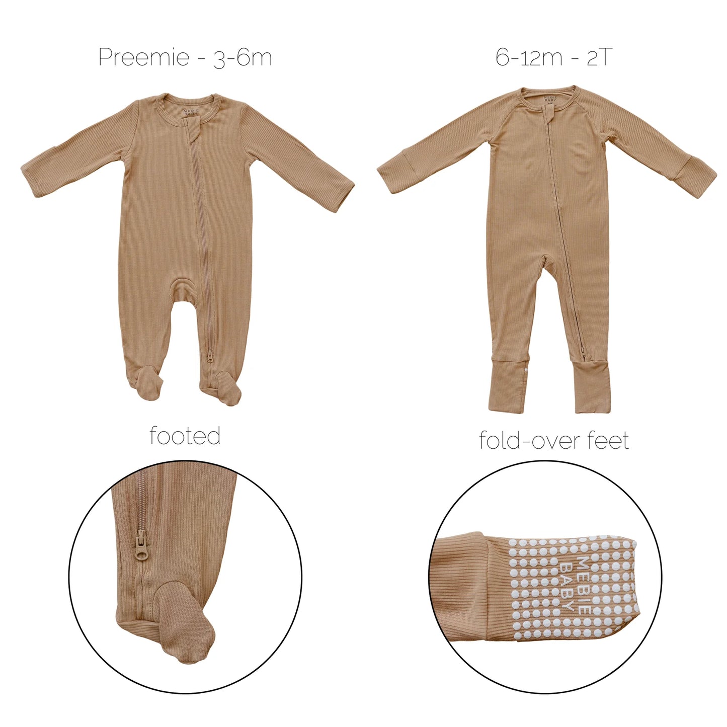 Ribbed Bamboo Zipper | Latte