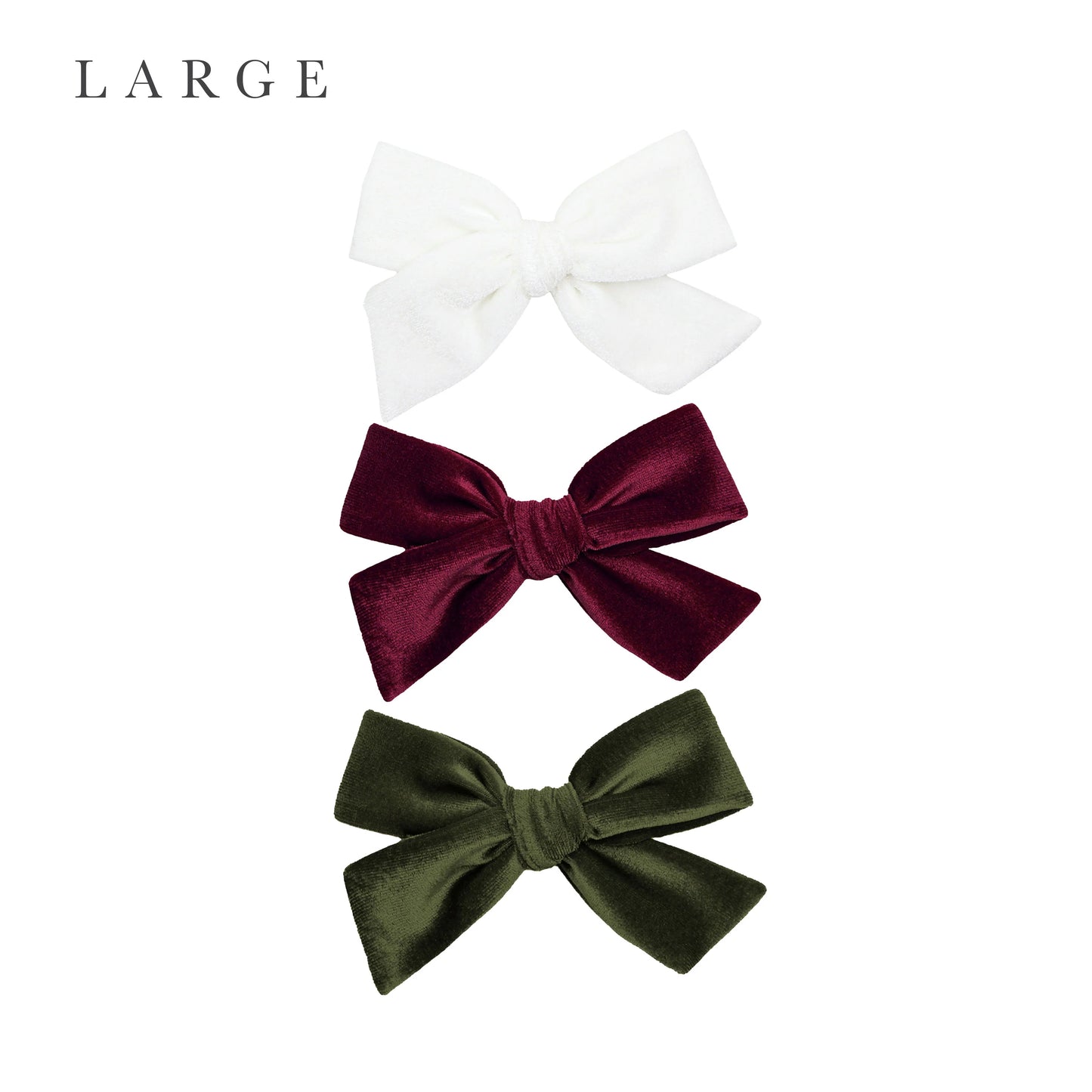 Velvet Bow Hair Clip 3-Pack | Wine