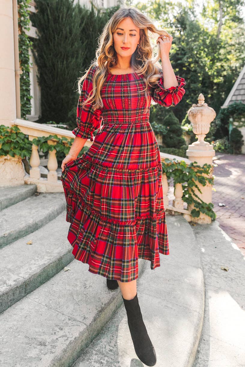 Women's Madeline Dress | Holiday Plaid