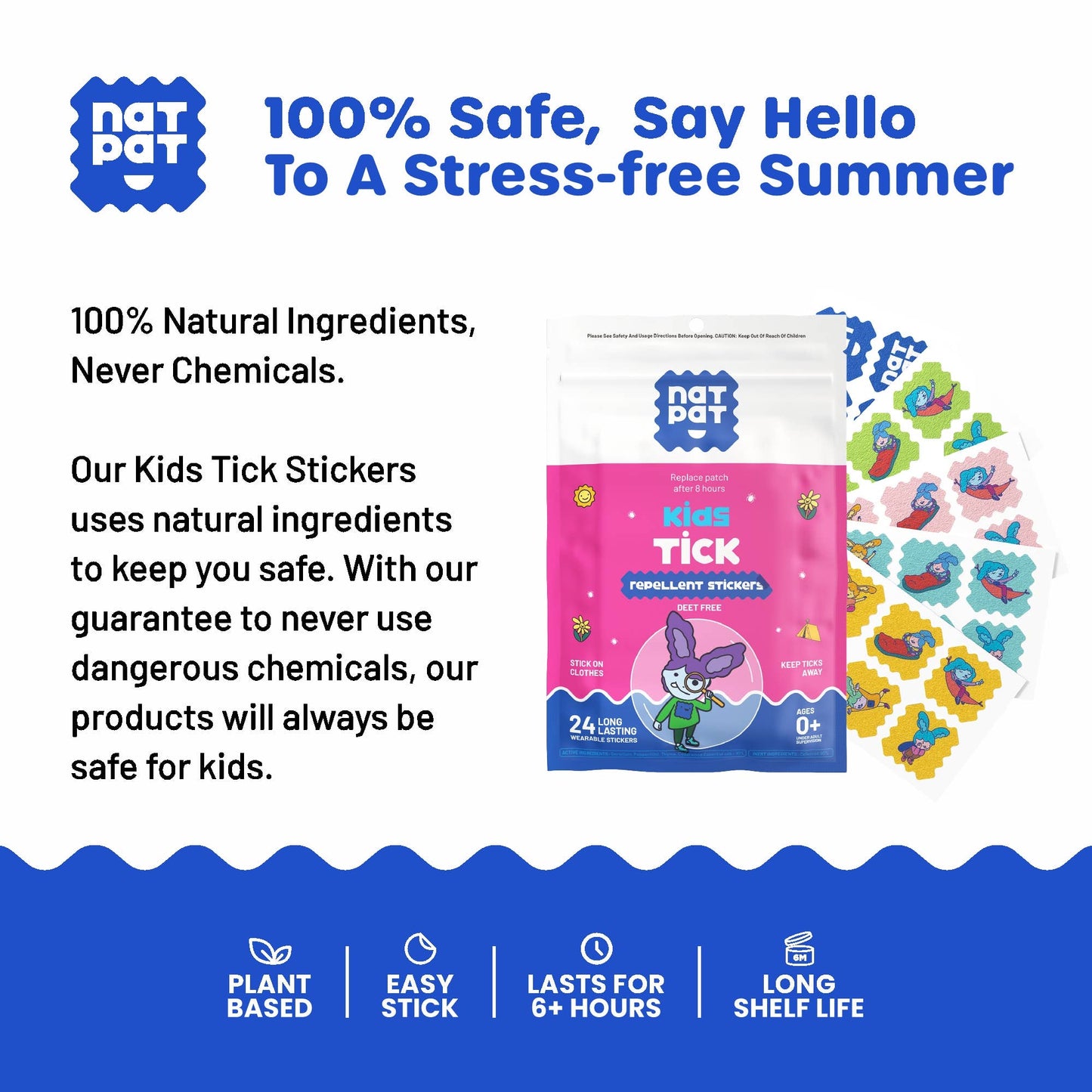 Tick Repellent Stickers | Bug Patch (Safe for Kids)