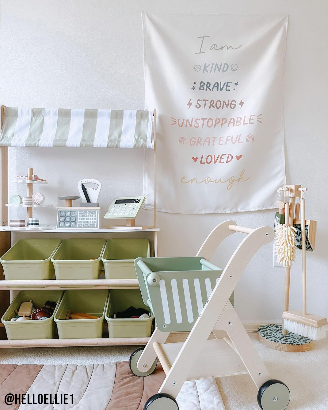 Affirmations Banner (Muted Rainbow) | Kids Wall Hanging