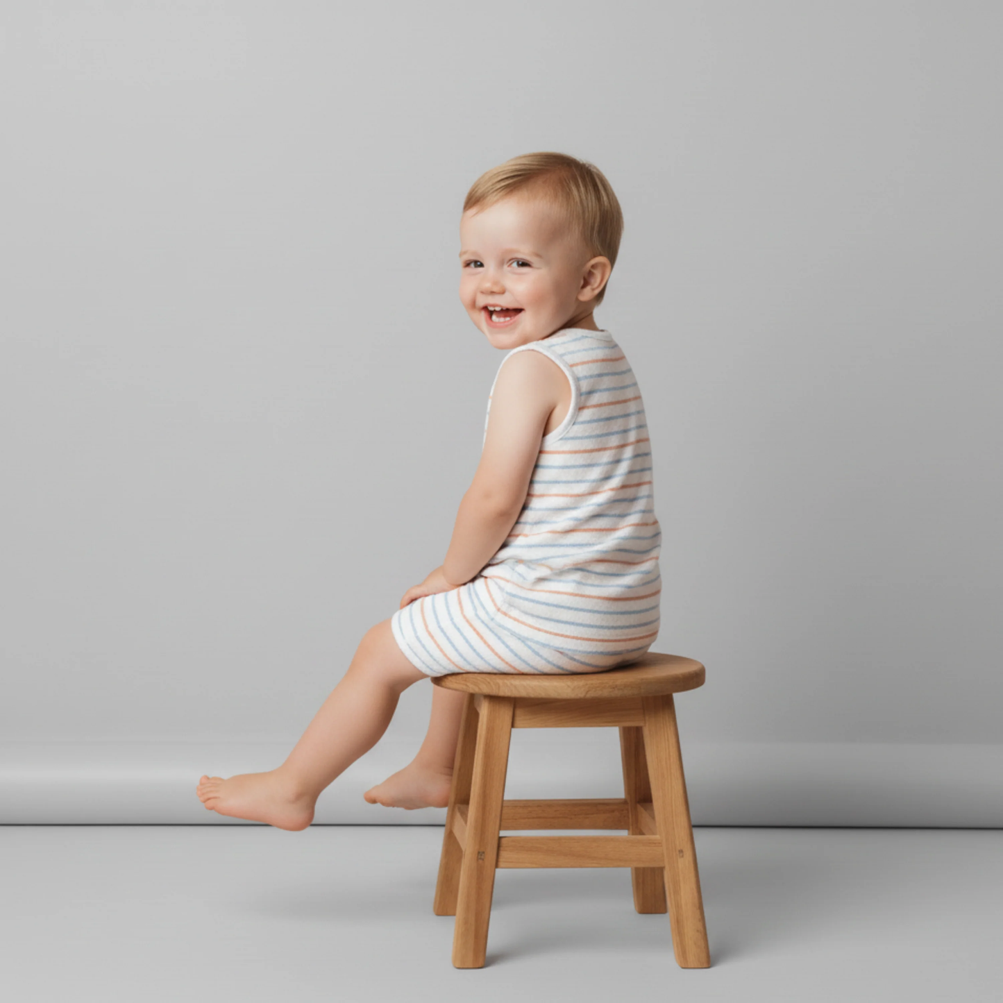 Organic Sleeveless Tee & Shorts Set | Cabana Stripes