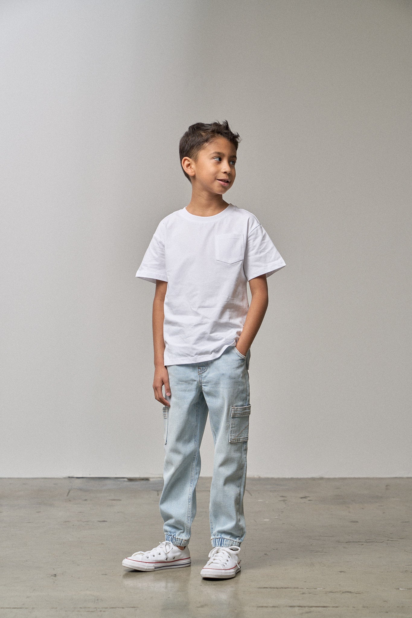 Cargo Denim Jogger | Light Wash