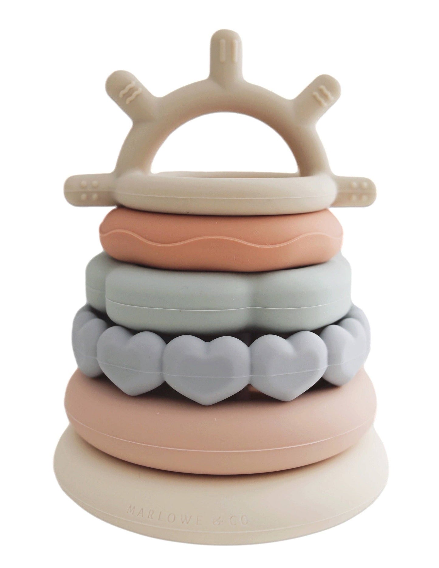 Classic Silicone Stacking Teething Ring Toy | Easter Basket