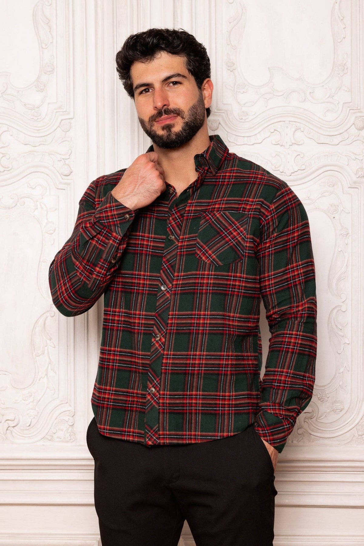 Men's John Shirt | Evergreen Plaid