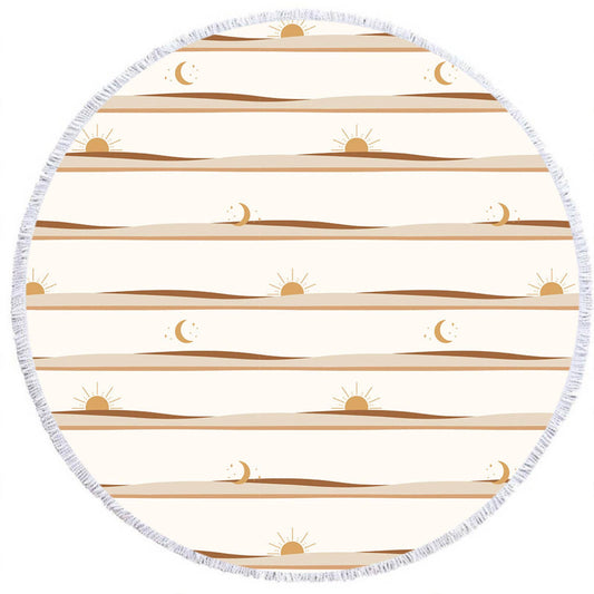 Golden Hour Round Beach Towel Blanket