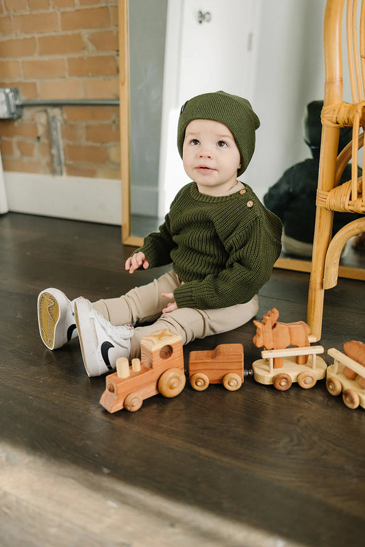 Organic Cotton Ribbed Legging | Oatmeal