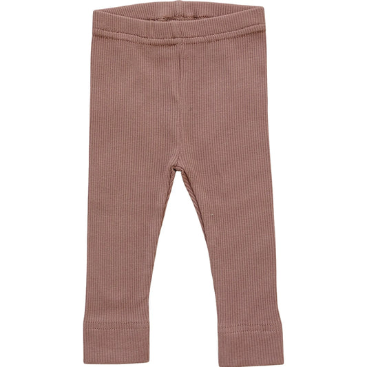 Organic Cotton Ribbed Legging | Dusty Rose