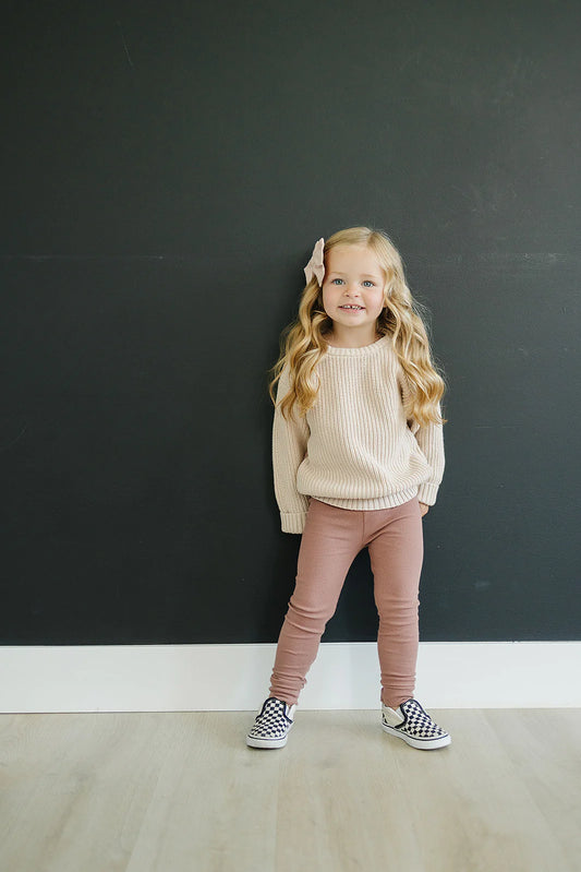 Organic Cotton Ribbed Legging | Dusty Rose