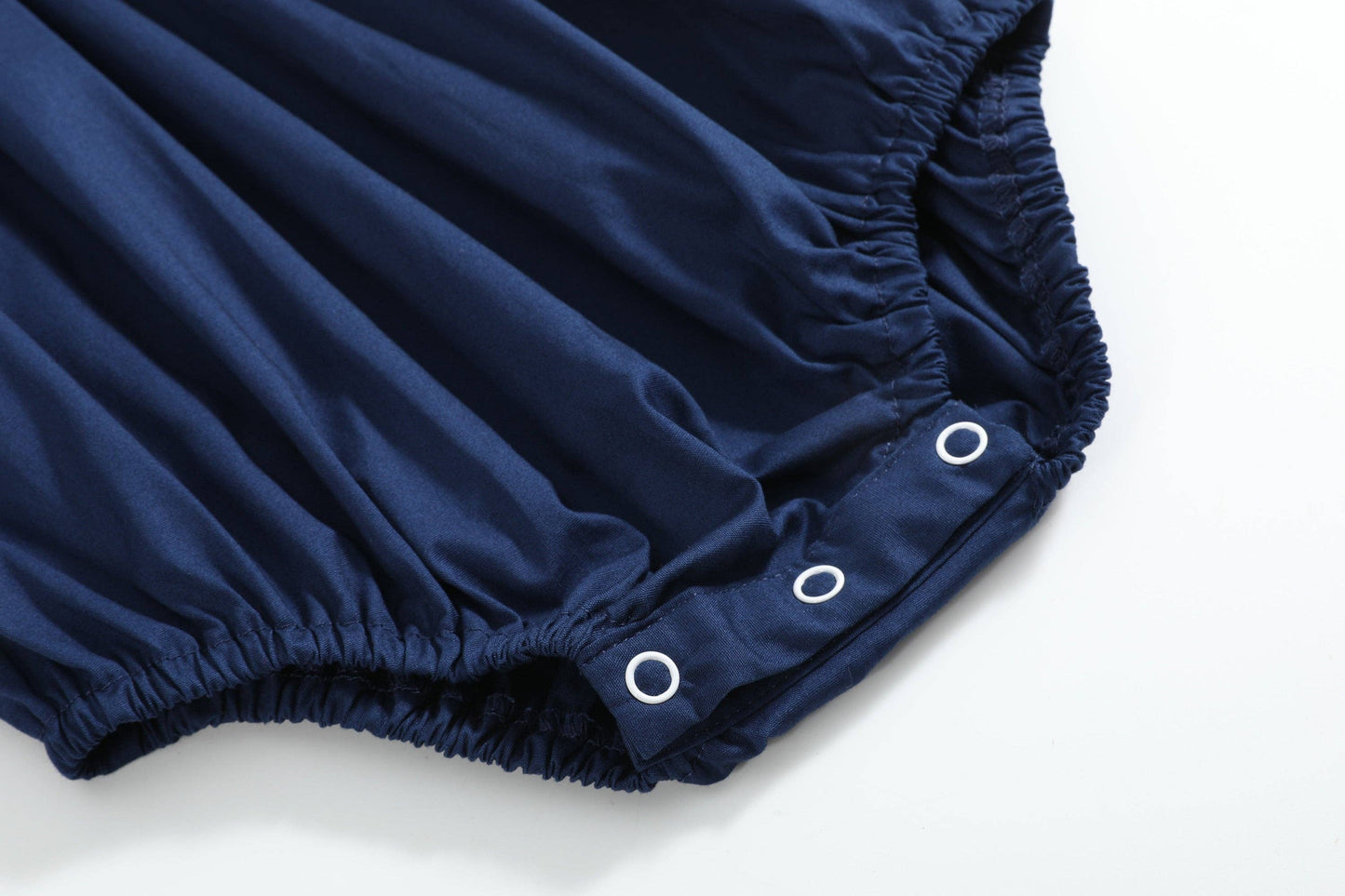 Nativity Smocked Ruffle Romper | Navy Blue (18-24M)