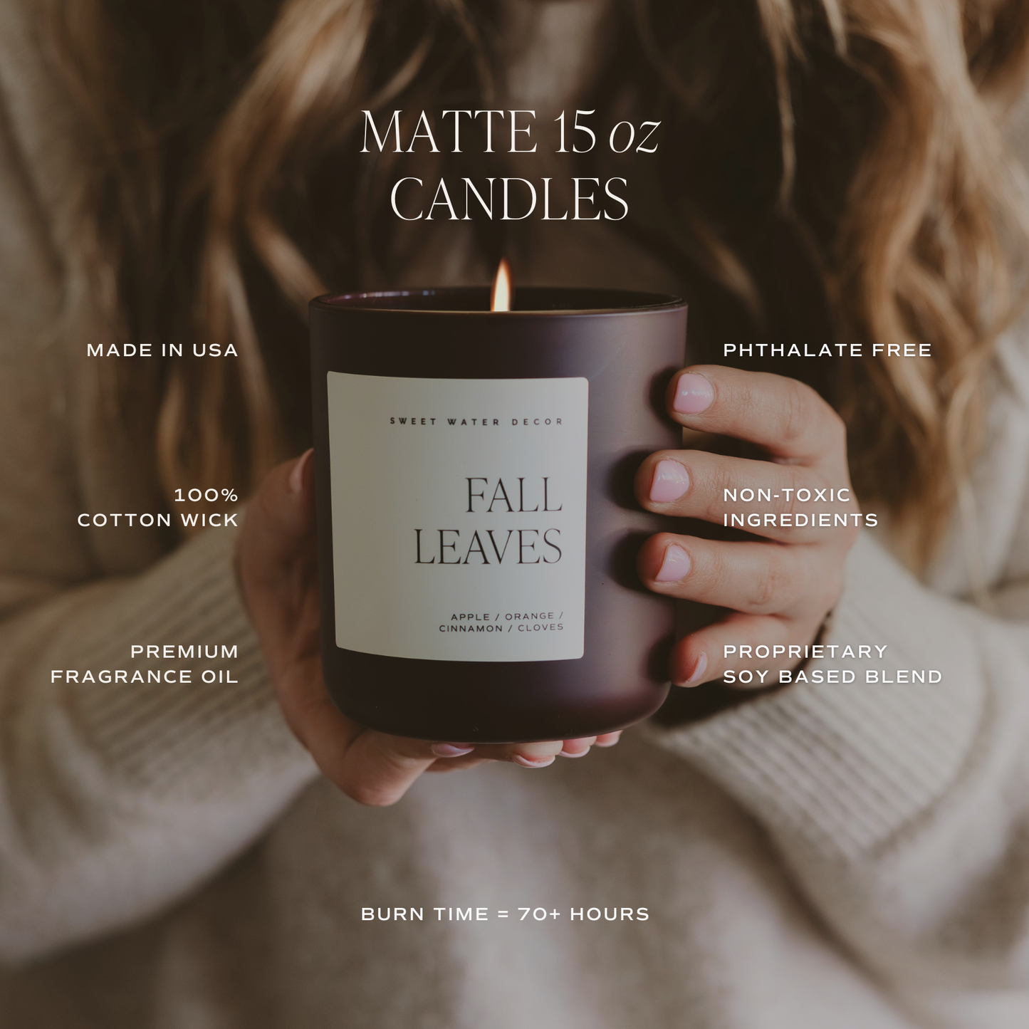 Warm and Cozy Soy Candle, Brown Matte Jar | 15 oz