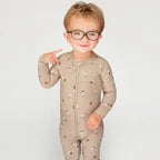 Bamboo Sleeper w/ Fold-Over Feet | Football (Small Ribbed)