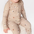 Bamboo Sleeper w/ Fold-Over Feet | Football (Small Ribbed)