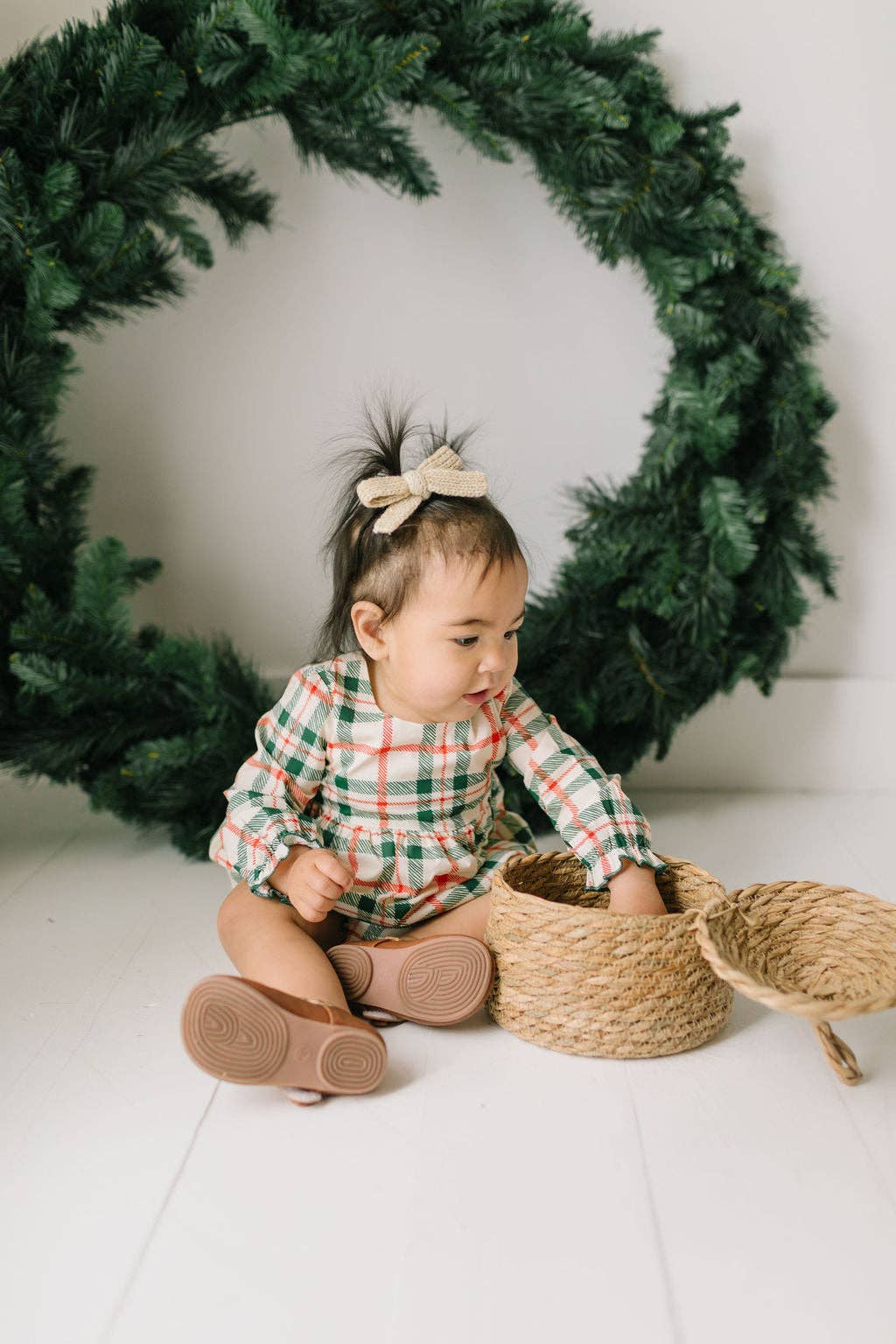 Thalia Poplin Romper in Classic Plaid