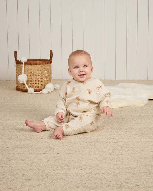 Waffle Long Sleeve Jumpsuit | Gingerbread