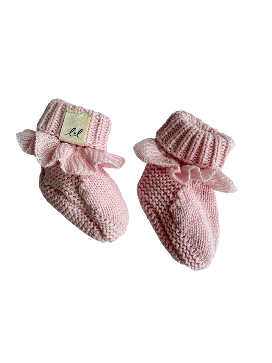 Ruffle Booties | Powder Pink